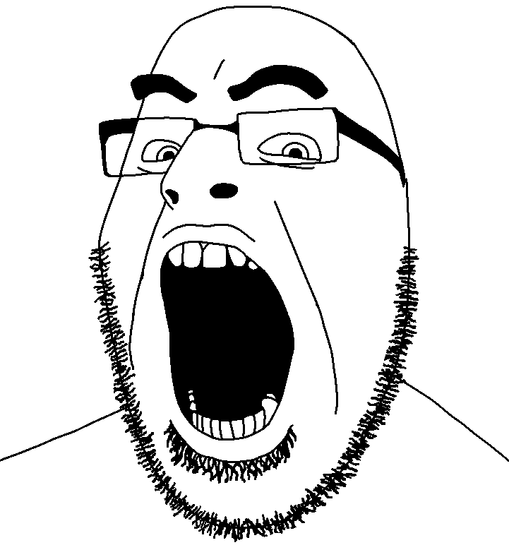 cobson, gapejak, fusionjaks, 1soyjak, bald, eyebrows, fat, glasses, looking at you, open eyes