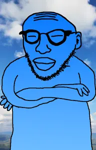 248770 - soybooru.com - 1soyjak arms bald black_eyes closed_mouth cobsontalks crossed_arms front_view glasses half_body hands looking_at_you open_eyes reggie stubble transparent_background uncolored_skin.png