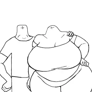 bbw girlfriend, 2soyjaks, accessory, bald, bbw, big breasts, breasts, chest, cleavage, fat