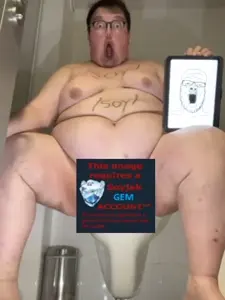 a24 slowburn soyjak, impish soyak ears, /soy/, 2soyjaks, animated, bathroom, beard, belly, big breasts, breasts
