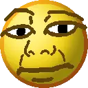 kuzjak, nuurumoji, 1soyjak, bored, closed mouth, emoji, looking at you, neutral, transparent background, yellow skin