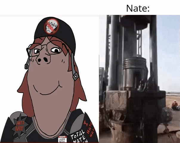 nate higgers, nate killer, gapejak, female gapejak, femjak, natejak, animated, anti nate, caption, closed mouth