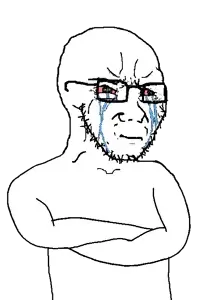 soyak, soyak (crying), 1soyjak, angry, arm, bald, closed mouth, clothes, crossed arms, crying