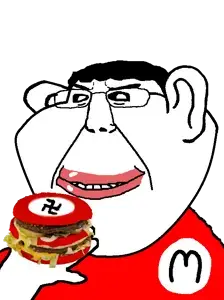 Impish chudmutt and his meal.png