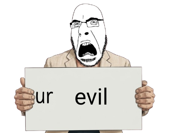 cobson, doctos, 1soyjak, bald, clothes, deformed, evil, front view, full body, glasses
