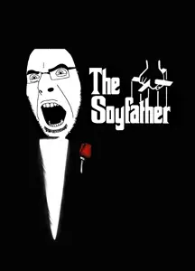 cobson, angry, glasses, godfather, open mouth, soyjak, stubble, text