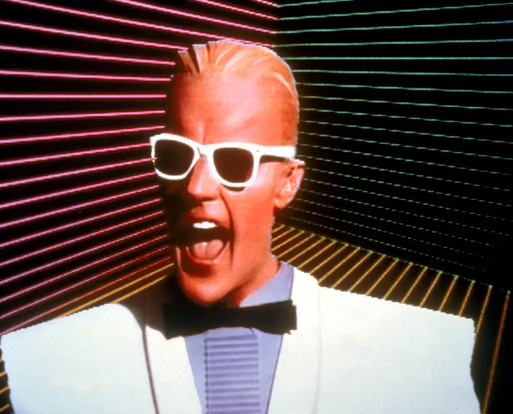 headjak, background, black bowtie, blonde hair, bowtie, clothes, colored background, ear, glasses, hair