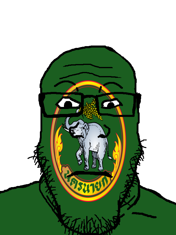 markiplier soyjak, neutralplier, 1soyjak, animal, black eyes, closed mouth, elephant, flag, front view, glasses