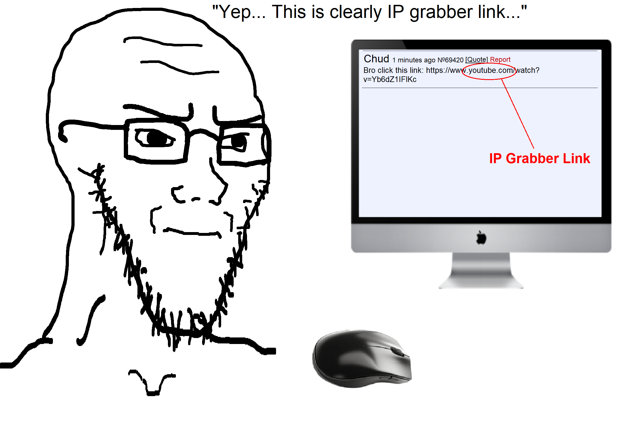soyak, long soyak, soyak (irritated), 1soyjak, bald, closed mouth, computer, glasses, ip grabber, irritated