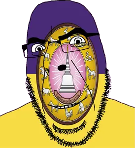 cobson, 1soyjak, animal, bald, buddhism, building, bushy eyebrows, chedi, chicken, chinese zodiac