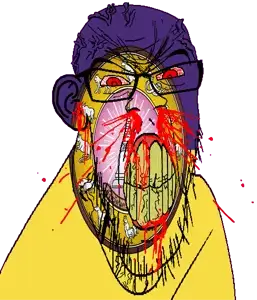 feraljak, feralrage, 1soyjak, angry, animal, bald, blood, bloodshot eyes, buddhism, building