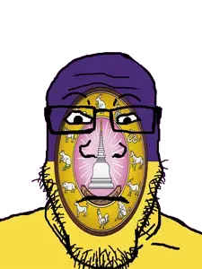 markiplier soyjak, neutralplier, 1soyjak, animal, black eyes, buddhism, building, chedi, chicken, chinese zodiac
