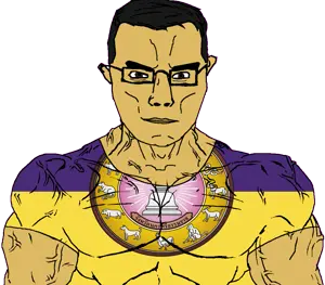 chudjak, chudjak front, muscular chud, 1soyjak, animal, arm, brown eyes, brown skin, buddhism, buff