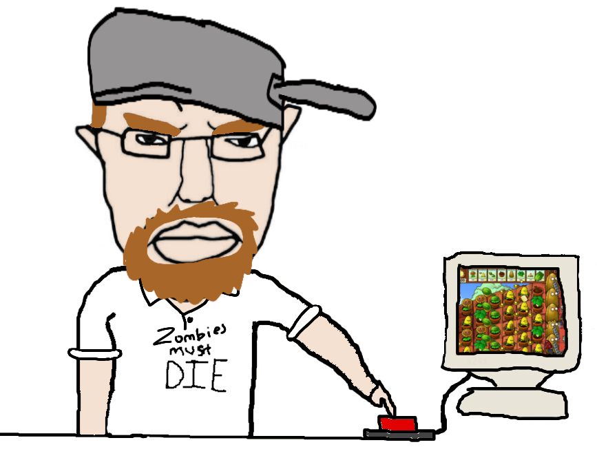 crazy dave, chudjak, pol face, angry, arm, beard, brown hair, button, closed mouth, computer