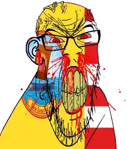 feraljak, feralrage, 1soyjak, angry, animal, bald, blood, bloodshot eyes, boat, clenched teeth