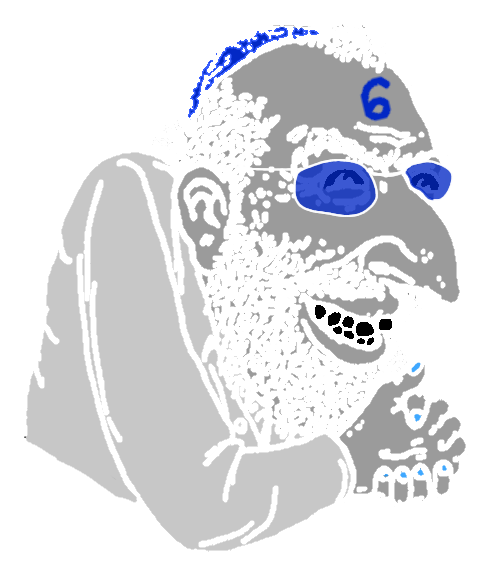 admin 6, happy merchant, 6, admin, angry eyebrows, big nose, black teeth, blue, blue fingernails, blue glasses