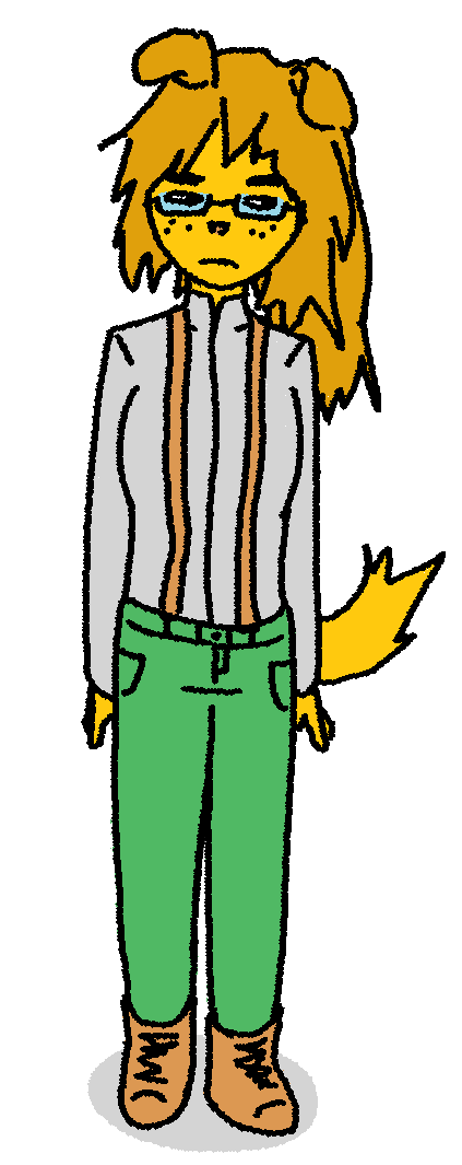 femjanny, blonde hair, closed mouth, clothes, dog ear, ear, eyebrows, female, freckles, front view