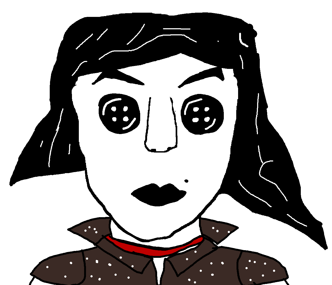 other mother, the beldam, chudjak, female chudjak, female pol face, pol face, 1soyjak, angry, black hair, black lips