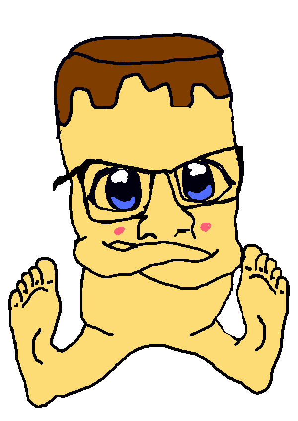 purupuru pururin, feraljak, condiment, 1soyjak, arms crossed, black eyes, black glasses, blush, crossed arms, feet