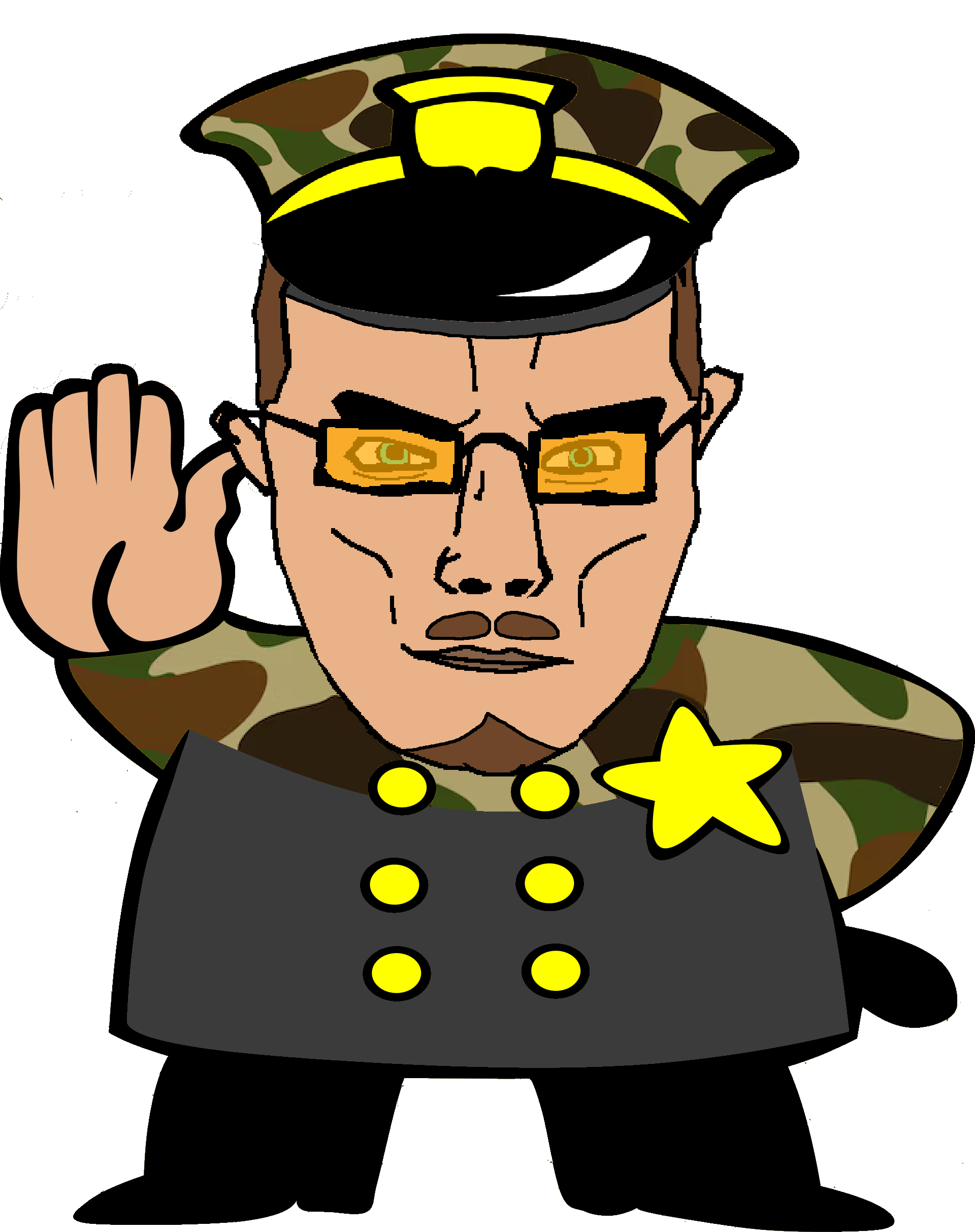 police man ganson, chudjak, chudjak front, muscular chud, aryan, 1soyjak, a10 eyes, badge, blue eyes, brown hair