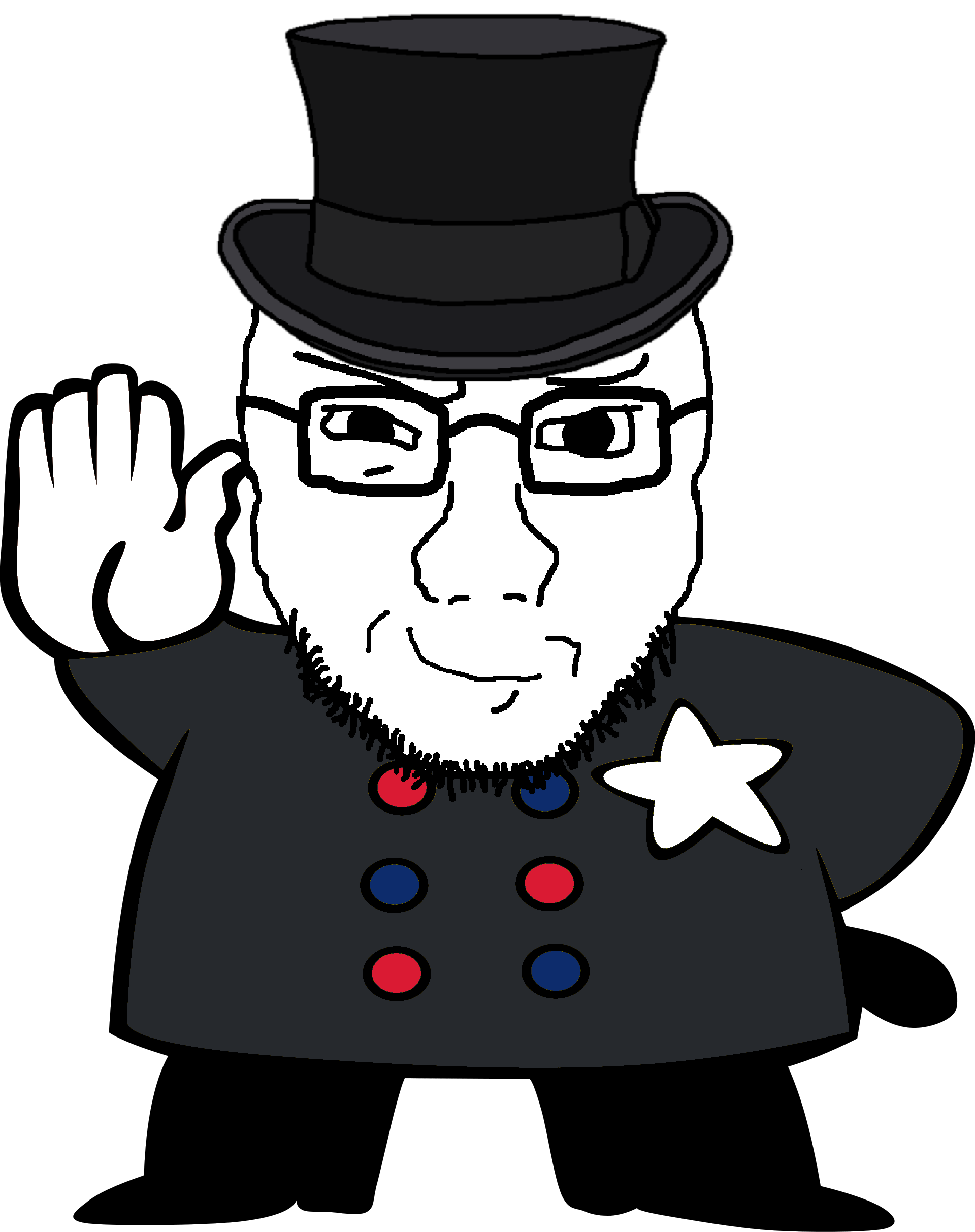 soyak, soyak (smug), soyak front, 1soyjak, badge, bald, black eyes, black hair, closed mouth, clothes