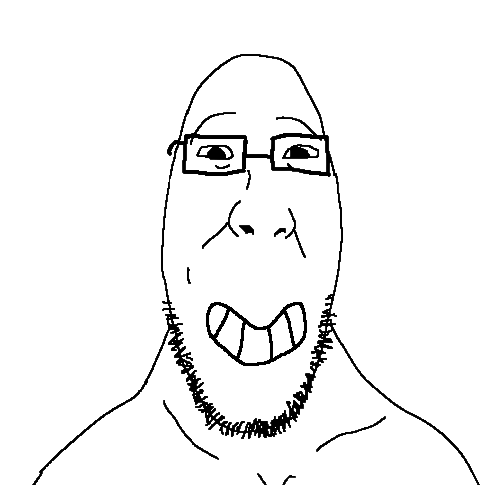 daniel, calarts, 1soyjak, bald, black glasses, facial hair, front view, glasses, looking at you, open eyes