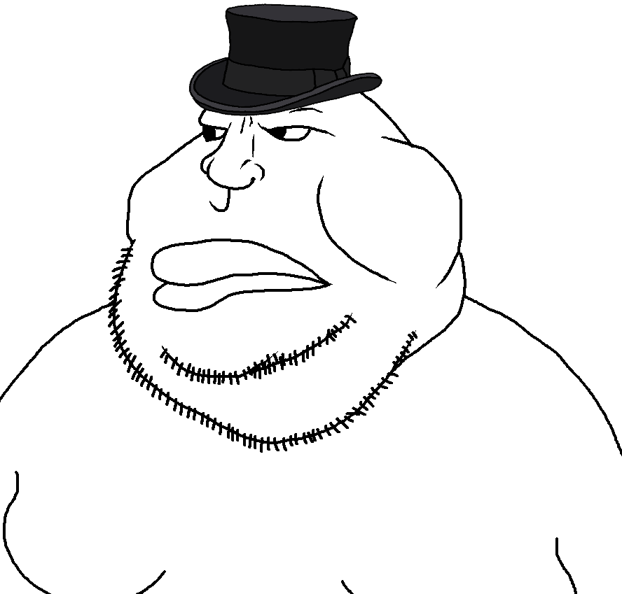 meximutt, 1soyjak, angry, bald, cheeks, chin, closed mouth, clothes, double chin, fat