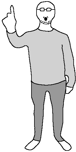 princijak, useful soys, 1soyjak, bald, finger, front view, full body, glasses, looking at you, no eyes