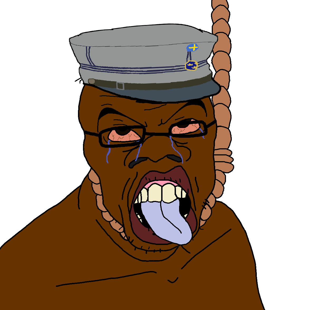 bernd, feraljak, feralnigger, troonjak, ack, annoying ass nigger, bloodshot eyes, blue tongue, clothes, glasses