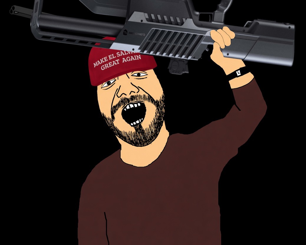 bukelejak, arabs, brown shirt, bukele, cap, clothes, el salvador, gun, half body, hat
