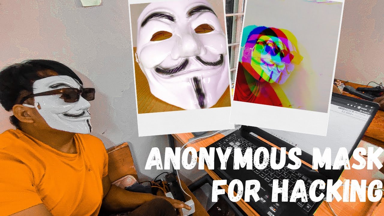 opsec demon, anonymous, black hair, brown skin, closed mouth, clothes, computer, glasses, hair, half body