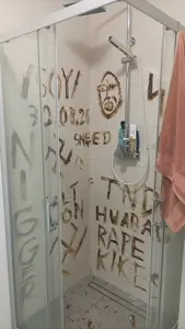 cobson, /soy/, kike, nazi, nazism, nigger, open eyes, open mouth, poop, shower