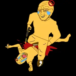 dysprosium, bernd, soyak, 😂🚫, 😭💢, 2soyjaks, bald, full body, killing, open mouth