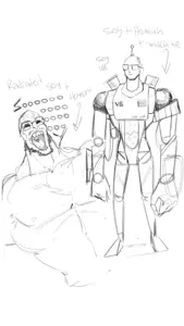 unknown, 2soyjaks, art, buff, closed mouth, glasses, inhuman, open mouth, robot, soy