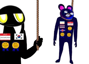 201099 - soybooru.com - 2soyjaks ack bald beige bernd black_hair bloodshot_eyes blue_tongue btfo bushy_eyebrows chud's_hitman chudjak closed_mouth eyebrows eyes forehead_lines front_view full_body glasses grin hair half_body hanging han (1).png