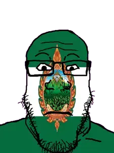markiplier soyjak, neutralplier, 1soyjak, black eyes, closed mouth, cloud, diamond, flag, front view, gem