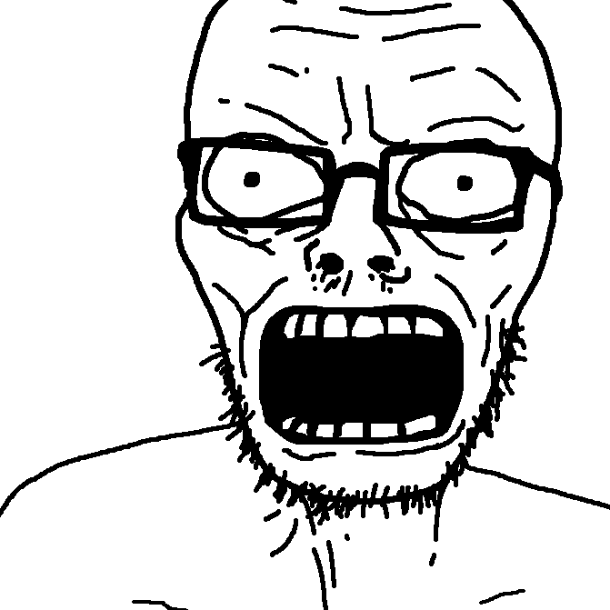 rickjak2, unknown, ai rick laughing, angry, black eyes, crazed, crazy, glasses, hahahaahahahahahaahahaha, insane