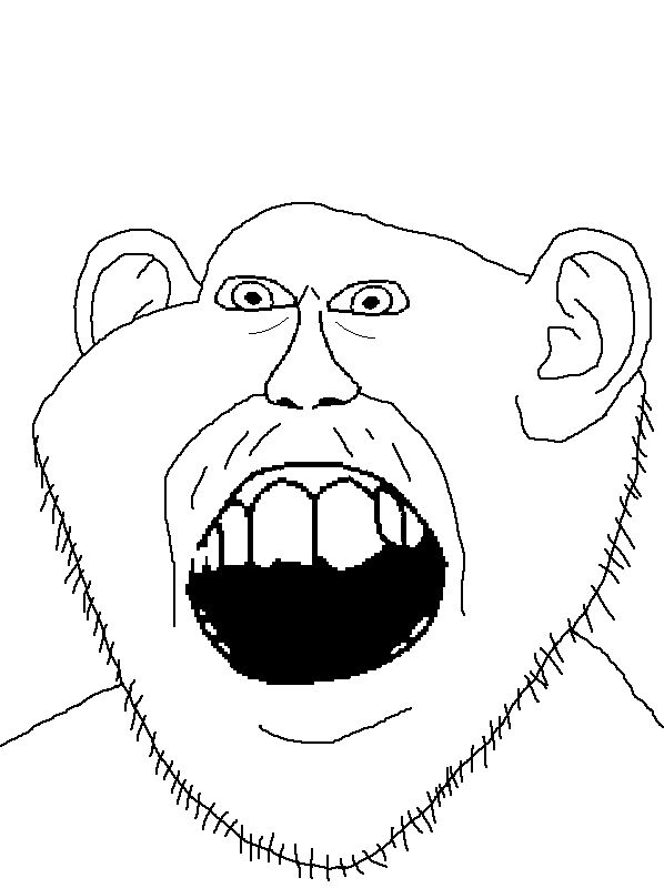 feraljak, impish feraljak ears, impish soyak ears, fusionjaks, 1soyjak, angry, bald, ear, ears, front view
