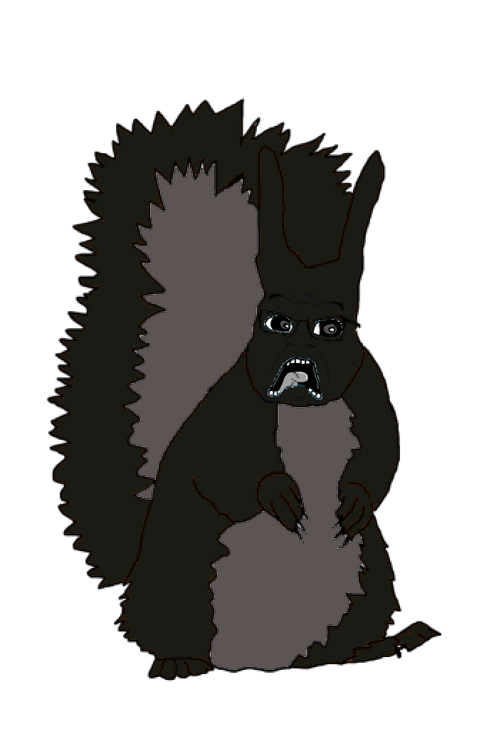 feraljak, soyak, doctos, feralsquirrel, doctos, squirreljak, 1soyjak, animal, black skin, black squirrel