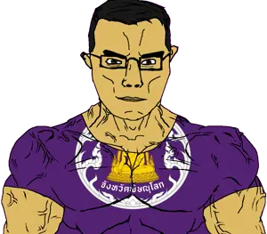chudjak, chudjak front, muscular chud, 1soyjak, arm, brown eyes, brown skin, buddha, buddhism, buff