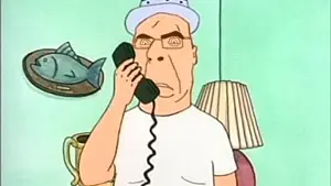 cobson, angry, beavis and butthead, cartoon, closed mouth, clothes, ear, glasses, hat, holding object