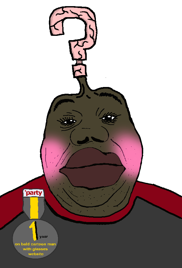 alicia, hunky twink sex machine, hunky twink sex machine, hunky alphabet, 1soyjak, bald, black eyes, black skin, blush, exposed brain