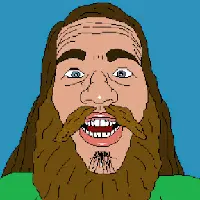 cobson, angry, animated, beard, blue eyes, brown hair, hair, jimmy davis, long hair, open mouth