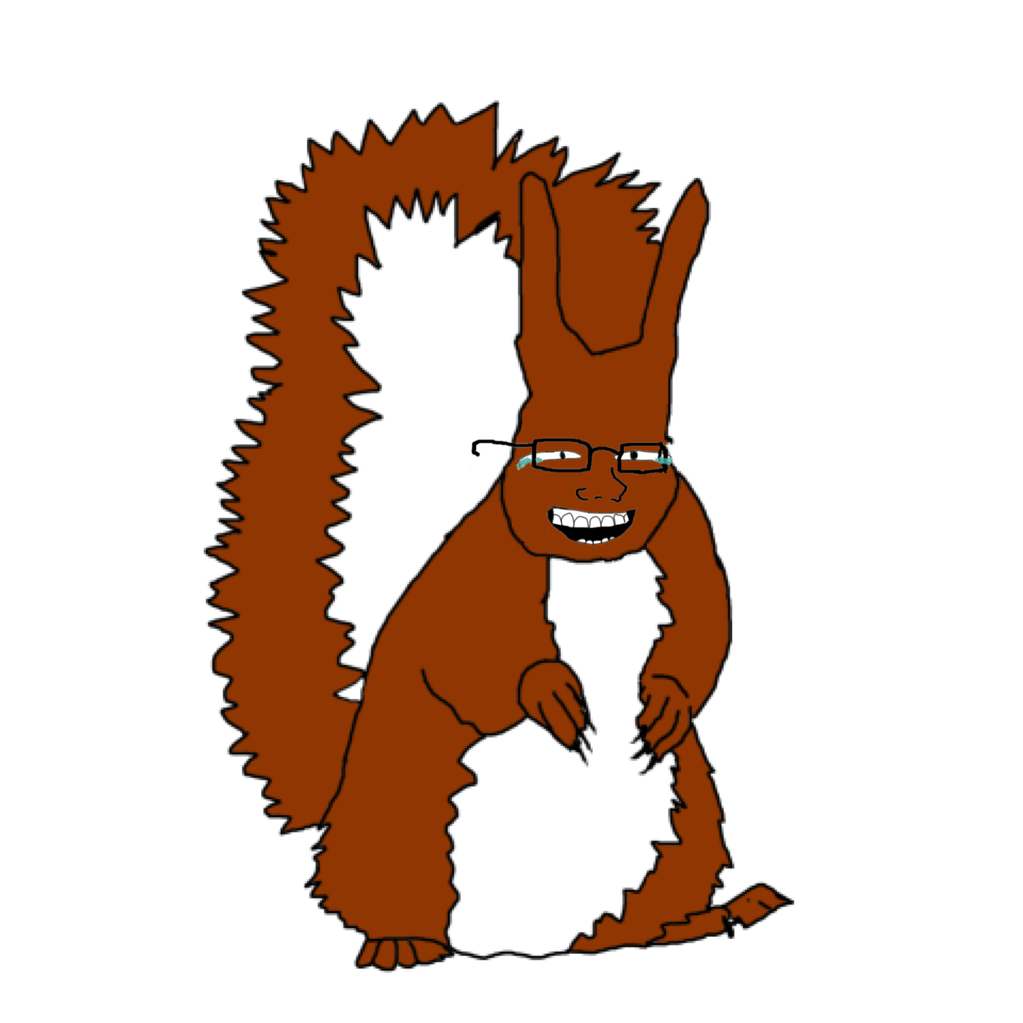 feraljak, soyak, feralsquirrel, squirreljak, 1soyjak, animal, bald, black eyes, brown skin, fat