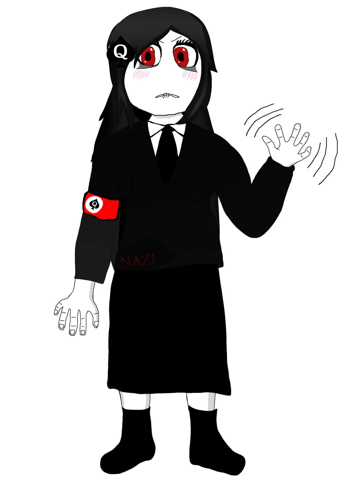 nazitan, soytan, :<, 1soyjak, angry, bbc slut, biting lip, black hair, closed mouth, clothes
