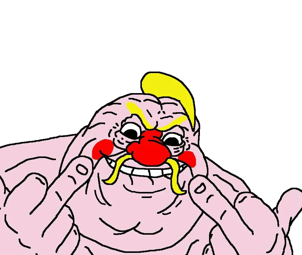 mykola, black eyes, blonde hair, closed mouth, forelock, hair, middle finger, mustache, mykola, nose