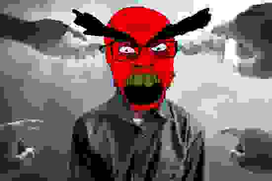 feraljak, 1soyjak, angry, bald, black eyes, compressed, front view, glasses, gray background, half body