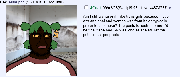 retard, /lgbt/, 1soyjak, 4chan, 4cuck, anime, basement, black eyes, black skin, closed mouth
