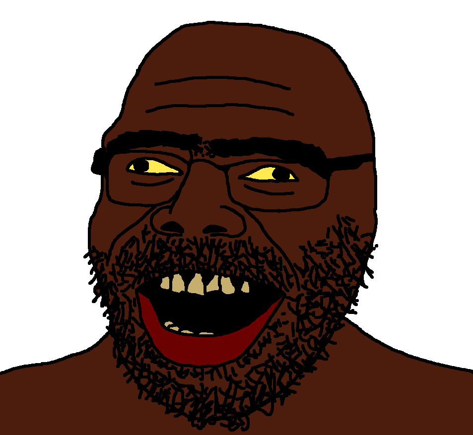 abbo, 1soyjak, aboriginal, bald, beard, big lips, big nose, brown skin, bushy eyebrows, glasses