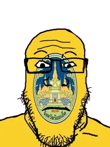 markiplier soyjak, neutralplier, 1soyjak, black eyes, bueng phalan chai, building, city pillar, closed mouth, flag, front view